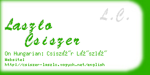 laszlo csiszer business card